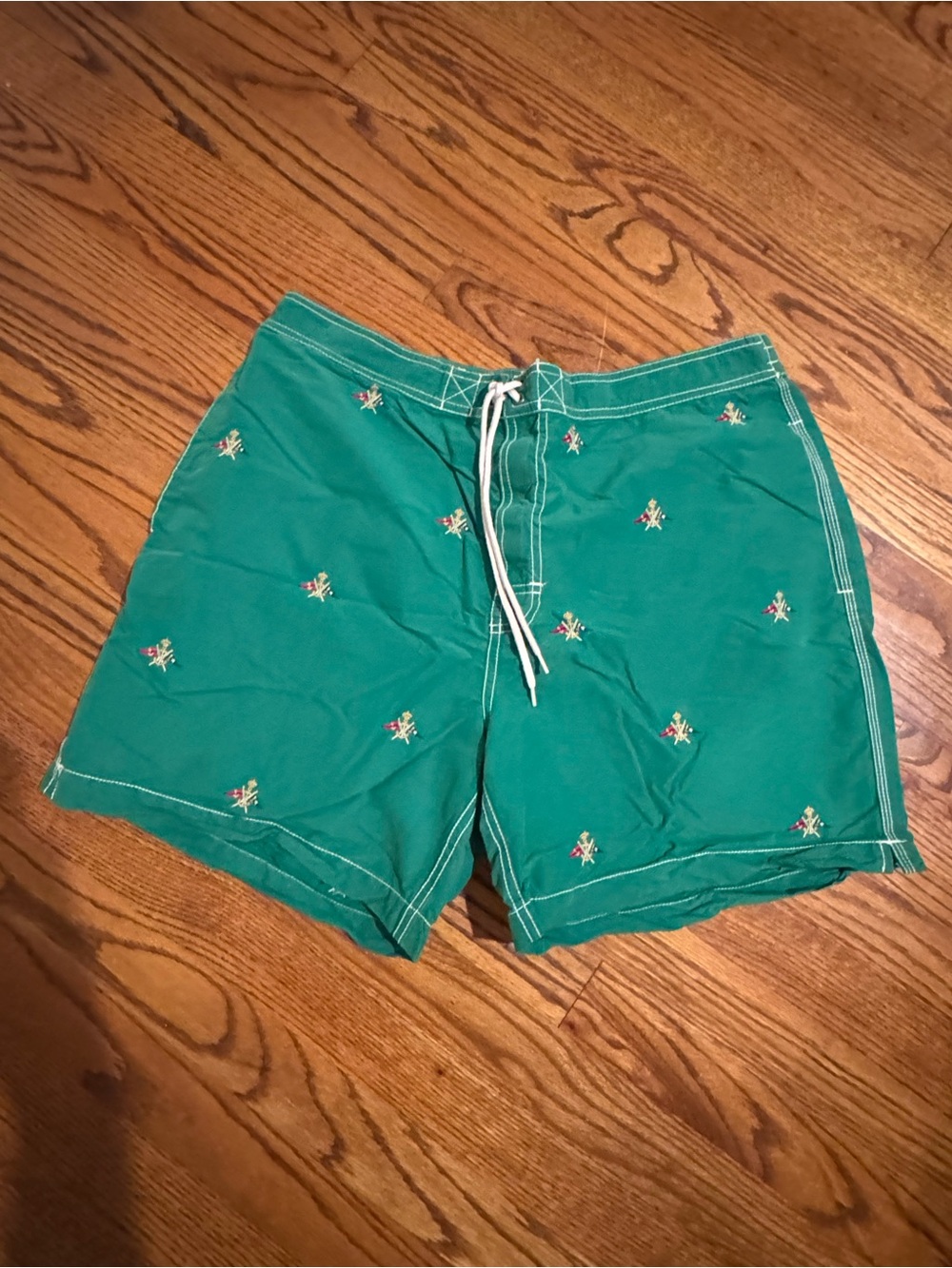 Polo by Ralph Lauren Green Embroidered Swim Trunks